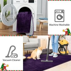 Przemy Washable Runner Rug for Bedroom Living Room, 2 x 6 Feet, Dark Purple