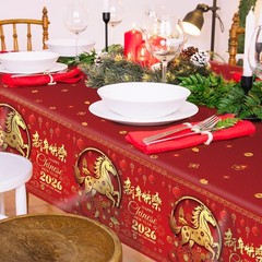 3Pcs Chinese New Year Decorations Tablecloth 2026, 108 * 54 Inch Lunar New Year