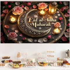 Eid Mubarak Party Background Eid Al Adha Islamic Holiday Art Decoration Backdrop