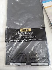 Gold And Black Party Ballons, Tablecover And Inflatable Ring