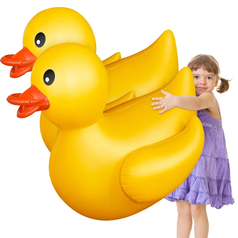 2 Pack 4 Feet Giant Inflatable Duck Huge Rubber Duck Large Blow up Pool Float…