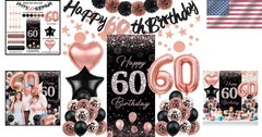Versatile 60th Birthday Decorations – Rose Gold & Black Theme for Celebrations