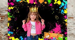 Neon Party Decorations Neon Backdrop for Glow Party Splatter Blacklight Photo