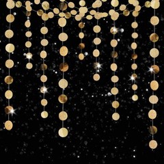 6 Pcs Glitter Champagne Gold Paper Circle 6 Count (Pack of 1),
