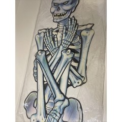 Beistle Jointed Skeleton Halloween Cardboard VTG Die Cut Art print 44″ New 1984