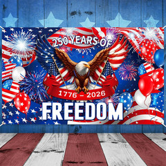 American 250Th Birthday Decoration, 3.6 X 6 Ft American 1776-2026 Backdrop USA B