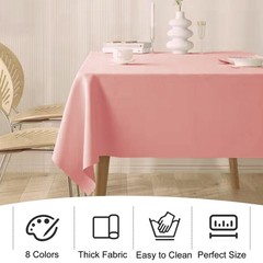 JALANCY 4-Pack 52″ Square Tablecloths, Machine Washable Polyester Fabric