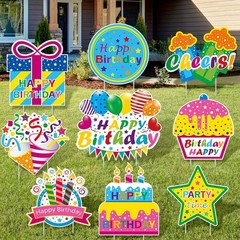 Happy Birthday Yard Signs with Stakes Birthday Lawn Signs Waterproof Outdoor