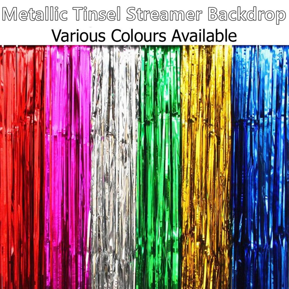 FOIL FRINGE CURTAIN – MULTICOLOUR YOUR CHOICE OF COLOUR