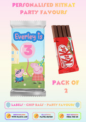 Personalised Peppa Pig KitKat Wrappers Birthday Party Favours UK