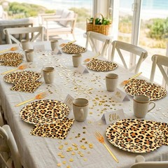 96 Pcs Leopard Print Party Decorations for Adults, Cheetah Print Birthday