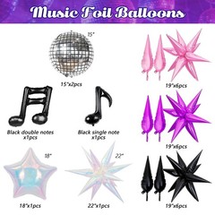 175Pcs Dark Night Kpop Balloons Arch Kit, Black Metallic Pink Purple Disco Ba…