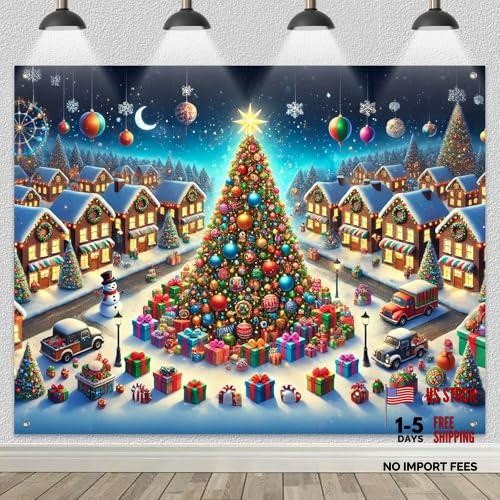 8x6ft Festive Banner – Giant Tree – Winter Christmas Backdrop #6