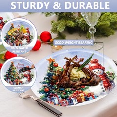 50Pcs Christmas Snowman Plates Disposable Paper Plates Watercolor Christmas T…