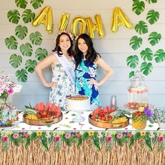 4 Pack Luau Grass Tablecloths Hawaii Luau Table Skirt Party Decorations