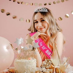 18Th Birthday Decorations for Girls Hot Pink 18Th Birthday Crown and Sash Gifts