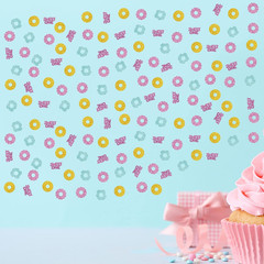 100Pcs Donut One Confetti, Gold Glitter Donut Grow up Paper Scatter, Sweet One P
