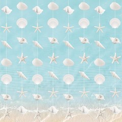 8 Pcs Summer Seashell Birthday Party Decorations Starfish Sea Shell Banner Oc…