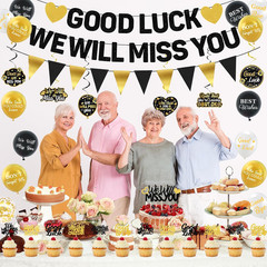 Farewell Party Decorations, We Will Miss You Banner Cake Topper Balloons Hanging
