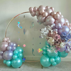 Double Pearl Teal Blue Stuffed Balloons Different Sizes 116Pcs 5/10/12/18 Inch T