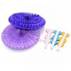 Colorful Hanging Paper Fans Rainbow Honeycomb Round Tissue Decor 12 PCS