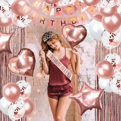 253 Pcs Birthday Decorations for Women Rose Gold Party Decorations for Women …