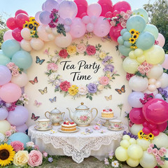 154-Piece Pastel Wildflower Balloon Arch Kit for Party Decorations