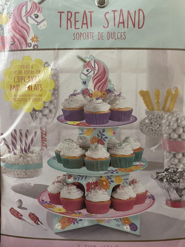 Unicorn Birthday Cupcake Treat Stand Party Decoration