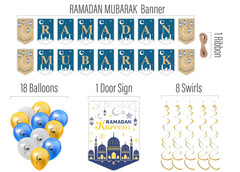 Ramadan decorations for home 2026 set ( ramadan wreath -2 Ramdan banner