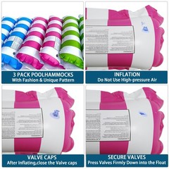 3 Pack Pool Floats,Inflatable Pool Floats Hammock 4-in-1 Multi-Purpose for Ad…