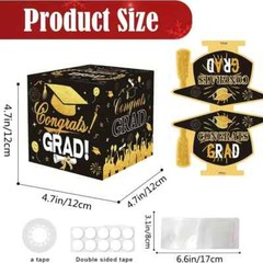 Class of 2025 Graduation Cake Topper,Glasses and Cash Gift Box Surprise