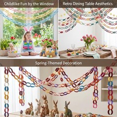 Rainbow Chain Strips and Mirror Star Garland with Double Sided Tape, Chains G…