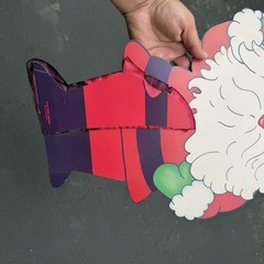 1990 Santa Claus Stand Up Statue Christmas Decor Paper Fantasies 22″ Honeycomb