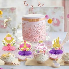 12 Pcs Floral Princess Honeycomb Centerpieces Princess Themed Party Decoratio…