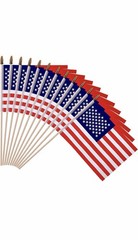50Pack Small American Flags on Stick 4×6 American Hand Held Stick Flags SpearTop