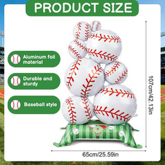 Baseball Balloons, 3.5Ft Giant Self Standing Baseball Party Decorations | 1Pcs B