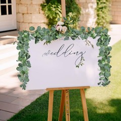 2 Pack Artificial Eucalyptus Garlands – 6ft Greenery 6 feet, Green White