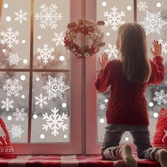 Garma 428pcs White Snowflakes Window Decorations Clings Decal 428pcs,