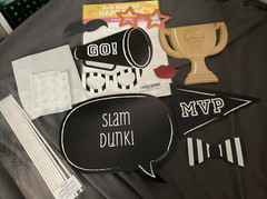 Partial Big Dot of Happiness Photo Booth Props Nothin But Net Basketball Sports