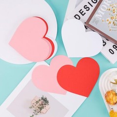 72pcs 6×5.2 Inch Heart Paper Cutouts Card 3 Colors Large Heart Shaped Cut Out…