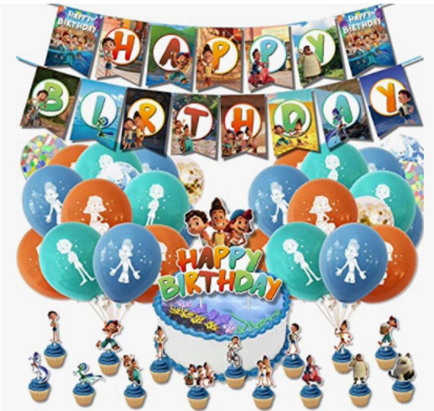 Luca Birthday Party Supplies Anime Birthday Decorations Set