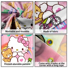 Hello Kitty Party Decorations Sanrio Cute Birthday Supplies for Girls Backdrop