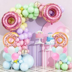 Donut Balloon Table Centerpiece Stand Kit 2 Sets for Table with 2 Doughnut Fo…