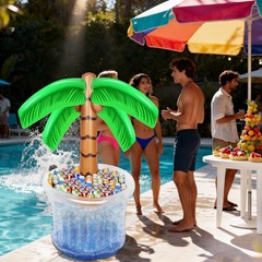 Zcaukya Inflatable Palm Tree Cooler, 60″ Blow Up Palm Tree Cooler for Tropica…