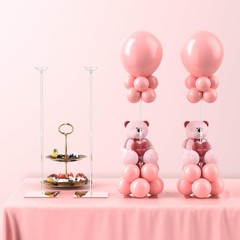4 Pack Clear Acrylic Table Balloon Stand Kit, 23.6 Inch Tabletop Balloons Center