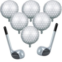 s 8 Pcs Golf Balloons Set 18» Ball and 30» Inflatable Club for