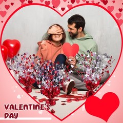 Juexica 6 Pcs Valentines Table Centerpieces Heart Burst Valentine Table