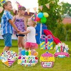Happy Birthday Yard Signs with Stakes Birthday Lawn Signs Waterproof Outdoor