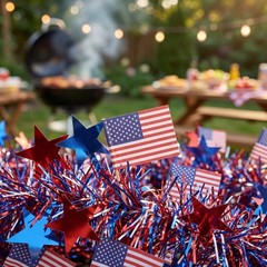 4th of July Decorations, 52.5ft Red White and Blue Tinsel Garland, Patriotic …