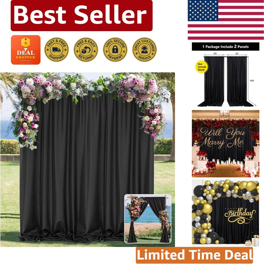 Luxurious Black Curtain Panels – 5ft x 10ft Design for Stunning Event Backdrops